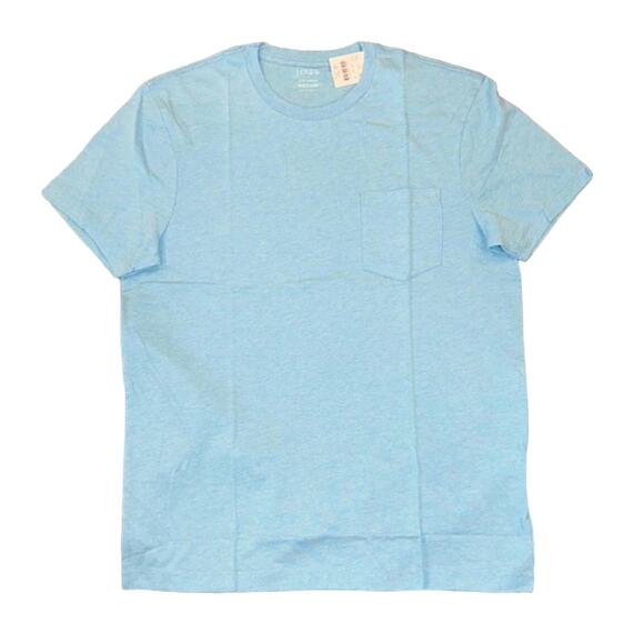 NWT J. Crew Men's Island Turquoise Heathered Slim Washed Jersey Pocket Tee - M - Picture 1 of 6